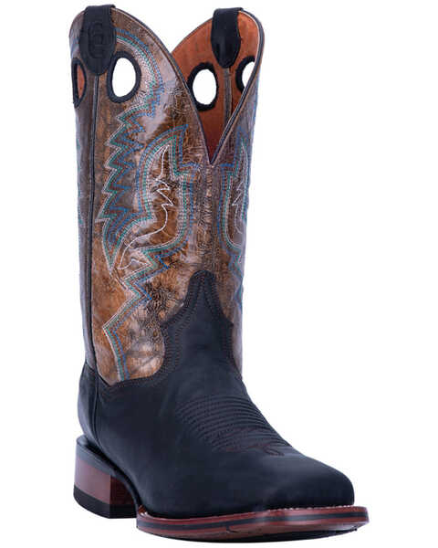Dan Post Men's Deuce Western Performance Boots - Broad Square Toe, Black/brown, hi-res