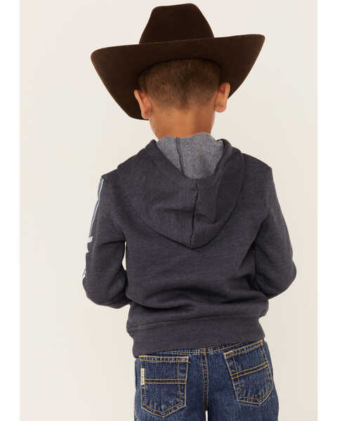 Wrangler Infant Boys' Long Sleeve Logo Fleece Hoodie, Grey, hi-res