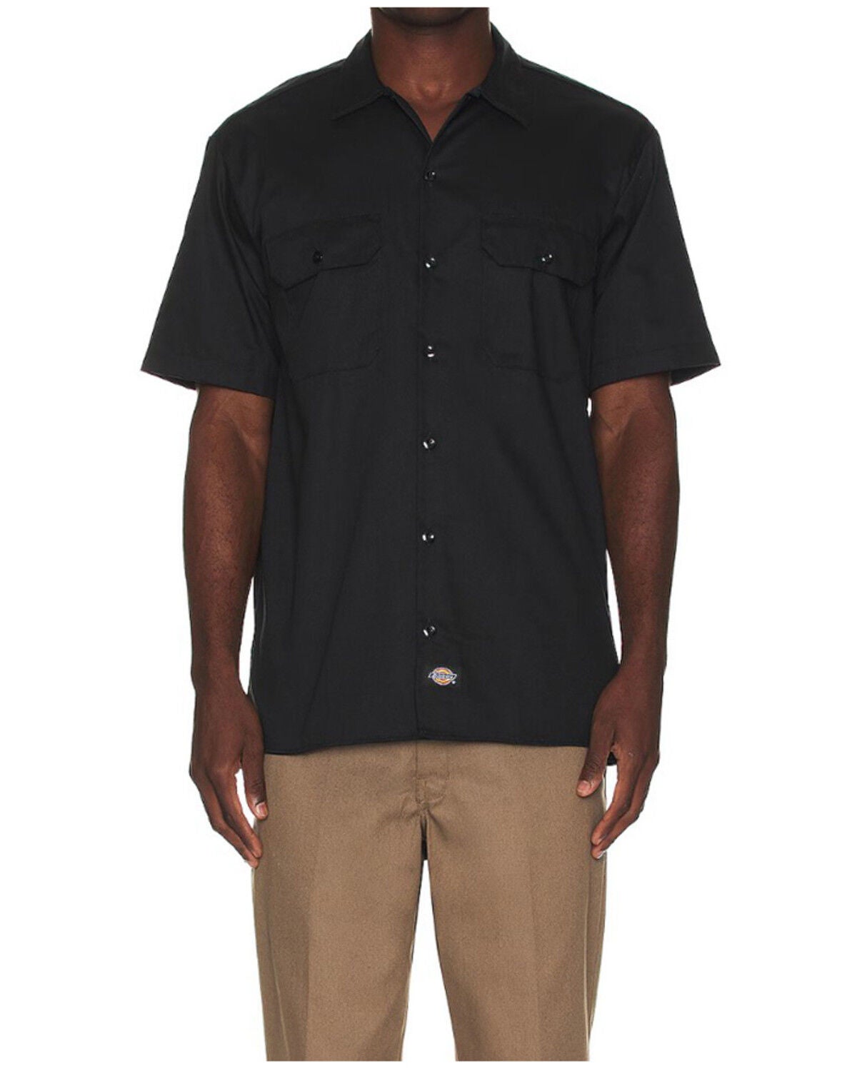 Image #1 - Dickies Men's Solid Twill Short Sleeve Button-Down Work Shirt - Tall, , hi-res