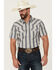 Image #1 - Cody James Men's Roman Striped Short Sleeve Snap Western Shirt, Blue, hi-res