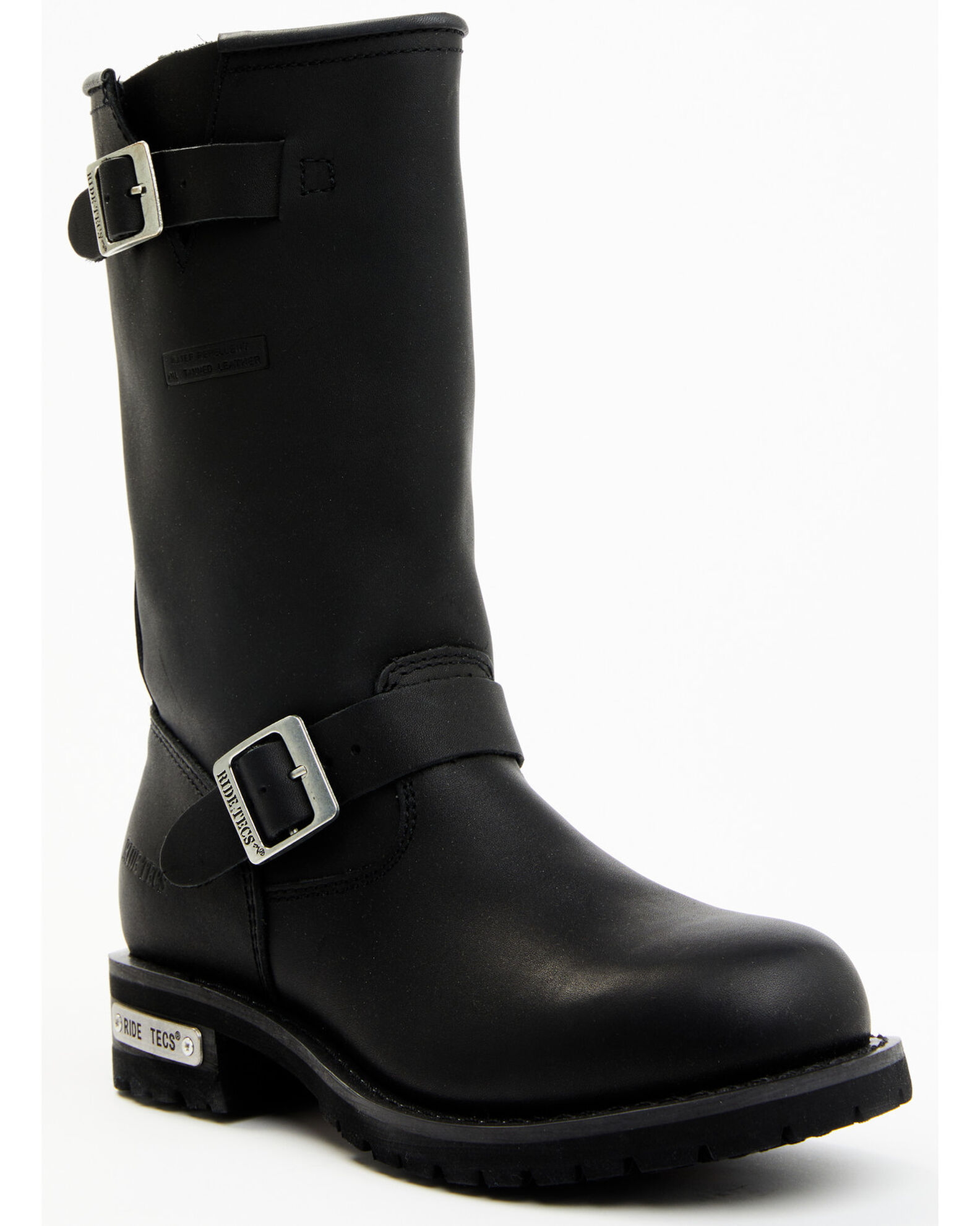 Mens leather engineer boots on sale