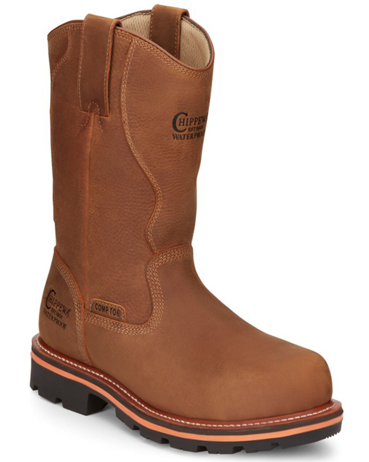 Image #1 - Chippewa Men's Thunderstruck Blonde Pull On Waterproof Nano Work Boots - Composite Toe, Lt Brown, hi-res