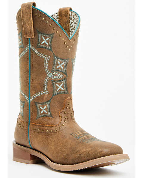 Laredo Women's Addie Western Boots - Broad Square Toe , Tan, hi-res