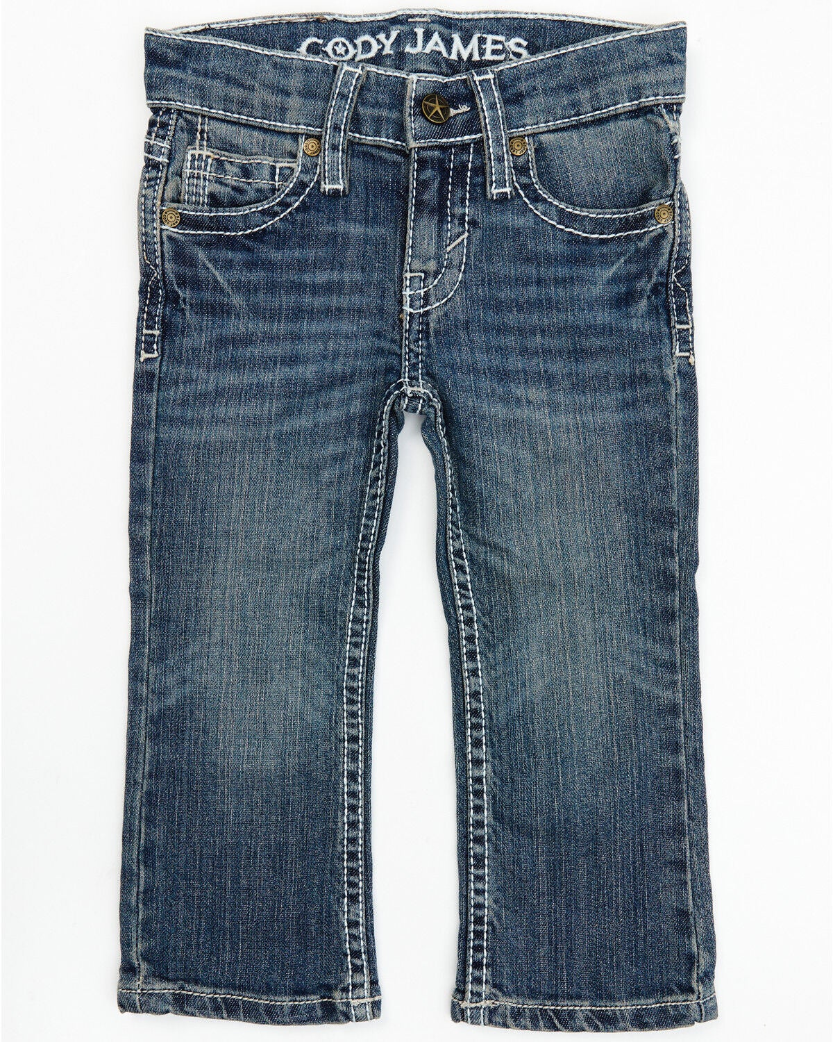 Cody James Toddler Boys' Stone Cold Wash Slim Boot Stretch Jeans, Dark Medium Wash, hi-res