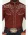 Image #3 - Rodeo Clothing Men's Embroidered Embellished Long Sleeve Snap Western Shirt, Burgundy, hi-res