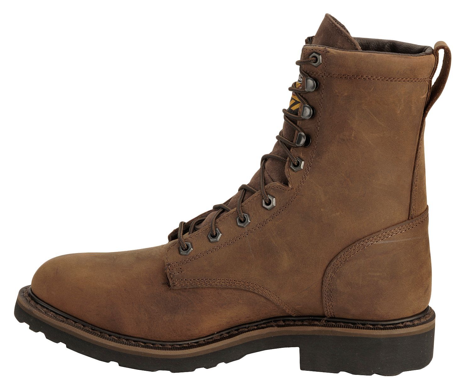 justin lace up steel toe