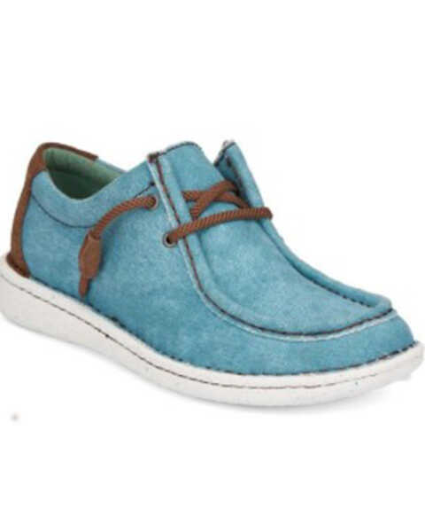 Justin Women's Hazer Lace-Up Casual Shoes - Moc Toe , Turquoise, hi-res