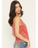 Image #2 - Shyanne Women's Solid Faux Suede Sleeveless Crochet Tank Top, Mauve, hi-res