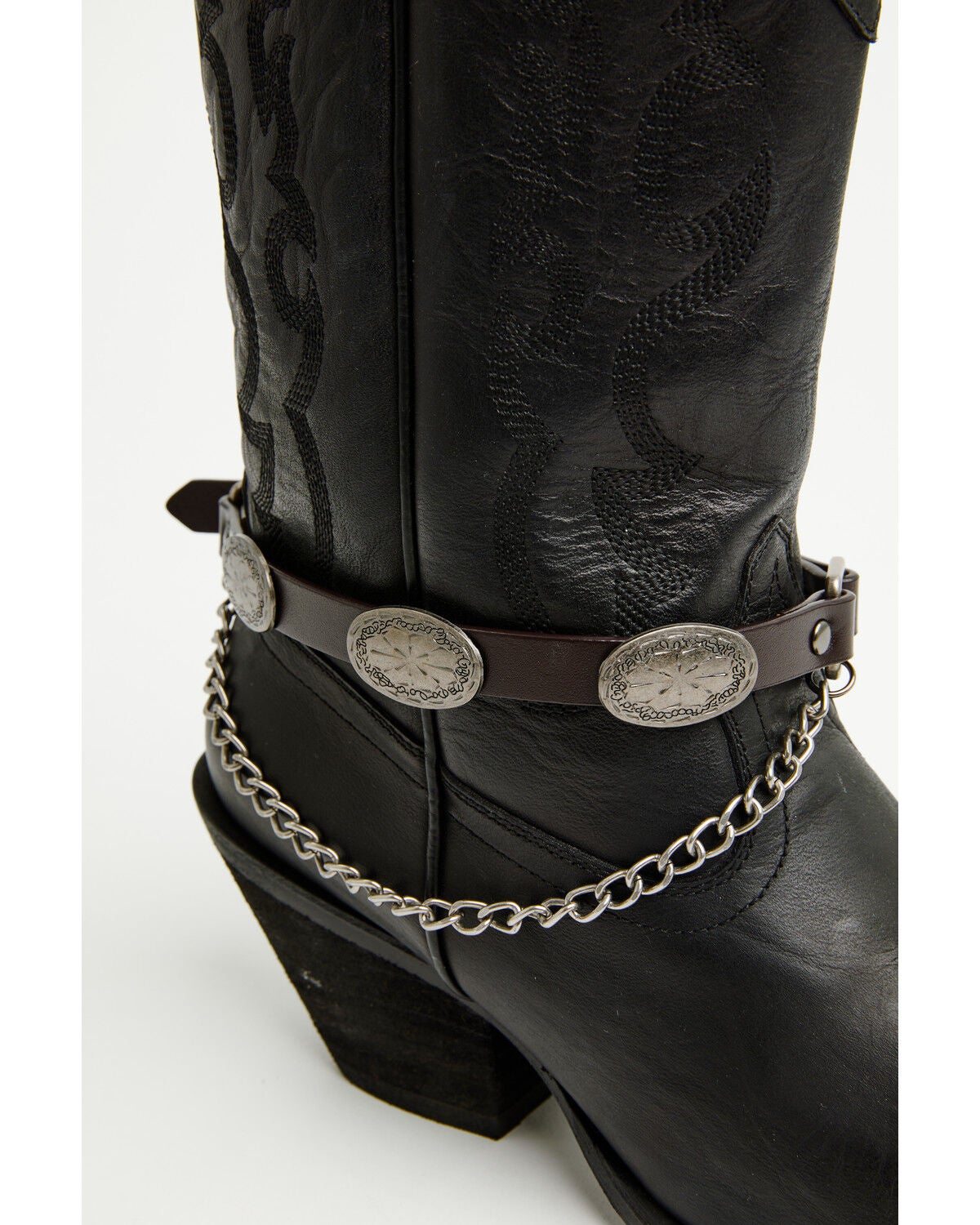Image #2 - Shyanne Women's Concho Boot Bracelet with Chain, Black, hi-res
