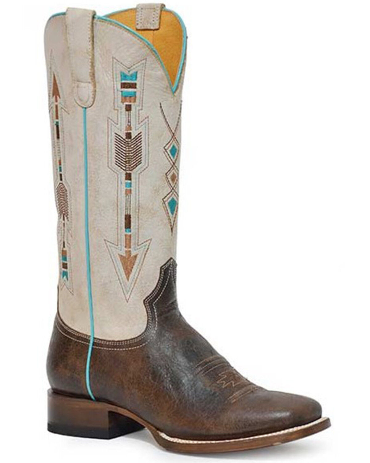Image #1 - Roper Women's Arrows Embroidered Vintage Western Boots - Square Toe, Brown, hi-res