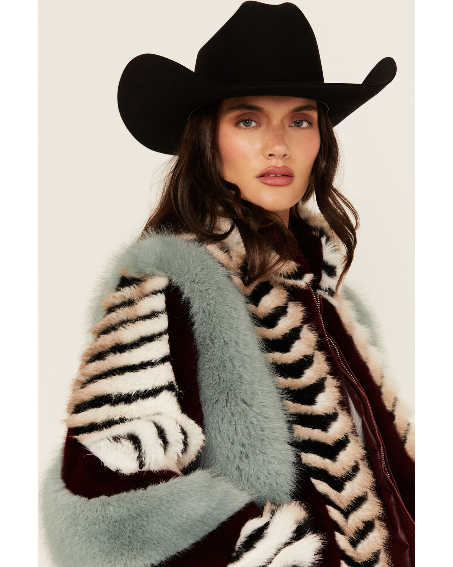 Striped faux fur jacket new arrivals
