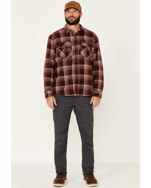 Image #2 - ATG™ by Wrangler Men's All Terrain Men's Coffee Plaid Thermal Lined Long Sleeve Western Flannel Shirt - Big & Tall, , hi-res