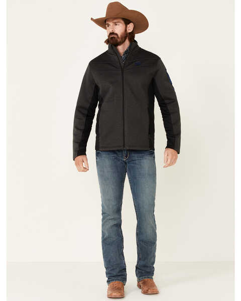 Image #2 - Cinch Men's Black Logo Lightweight Fleece Zip-Front Texture Bonded Jacket - Big, , hi-res