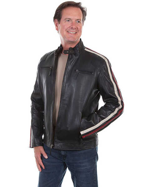 Image #1 - Scully Leatherwear Men's Black Lamb Riding Jacket , Black, hi-res