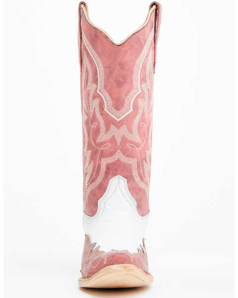 Image #4 - Corral Women's Wingtip Overlay Western Boots - Snip Toe , Pink, hi-res