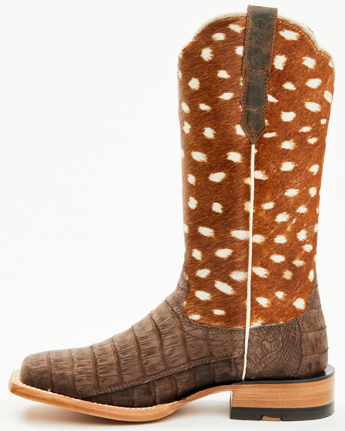 Image #3 - Ariat Women's Frontier Angelina Exotic Caiman Western Boots - Broad Square Toe, Brown, hi-res