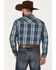 Image #4 - Cody James Men's Expression Large Plaid Print Snap Western Shirt - Big & Tall , Navy, hi-res