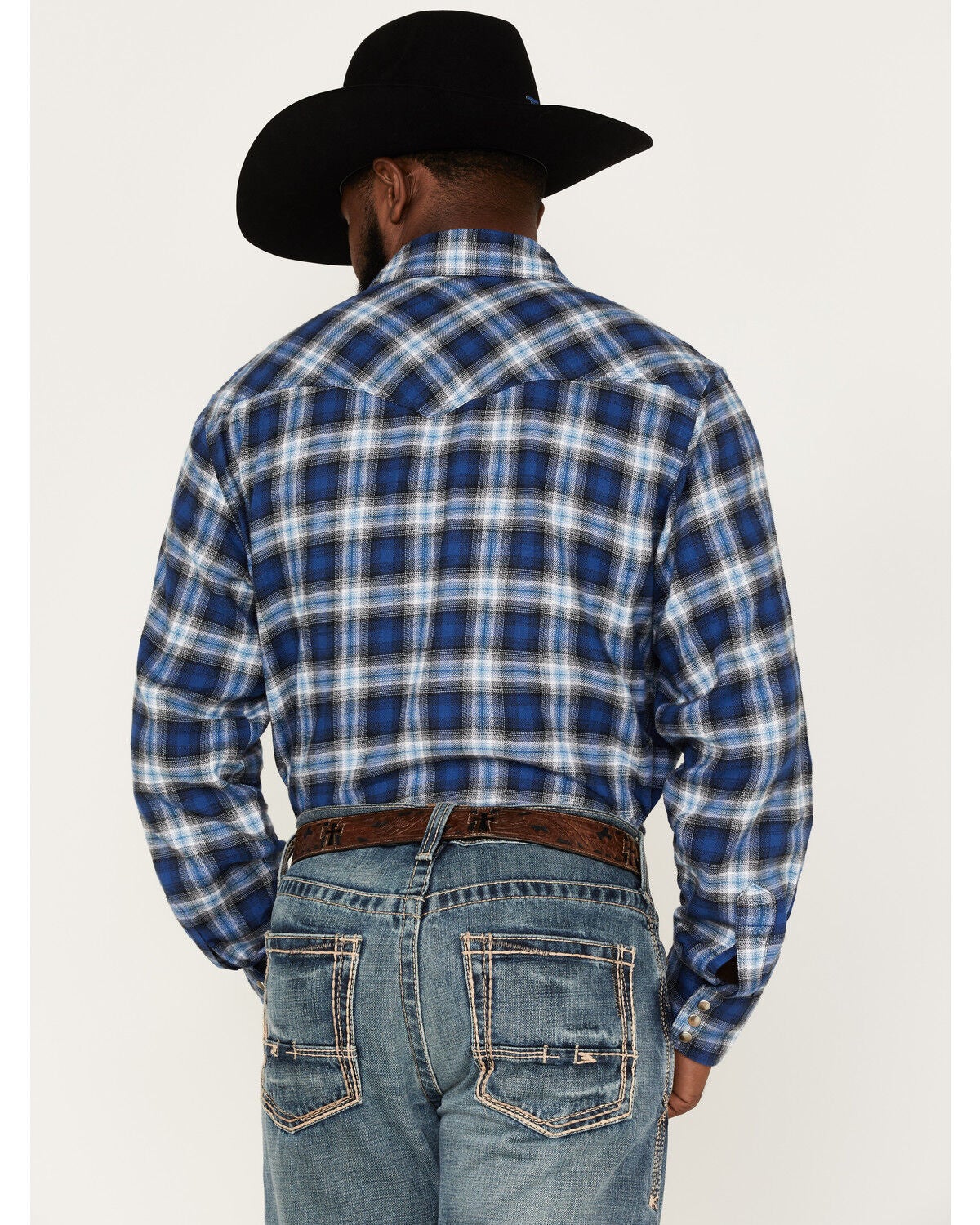 Image #4 - Wrangler Retro Men's Plaid Print Long Sleeve Snap Western Flannel Shirt, , hi-res