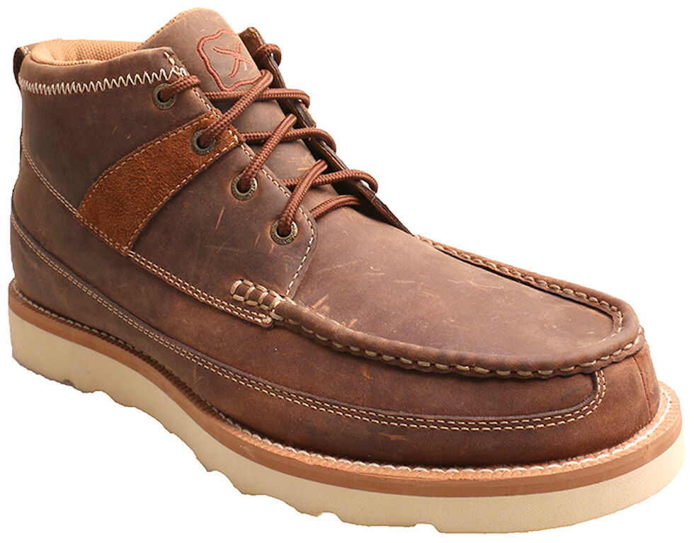 Twisted X Oiled Brown Leather Boots - Moc Toe , Peanut, hi-res