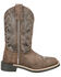 Image #2 - Smoky Mountain Little Girls' Willow Western Boots - Broad Square Toe, Brown, hi-res