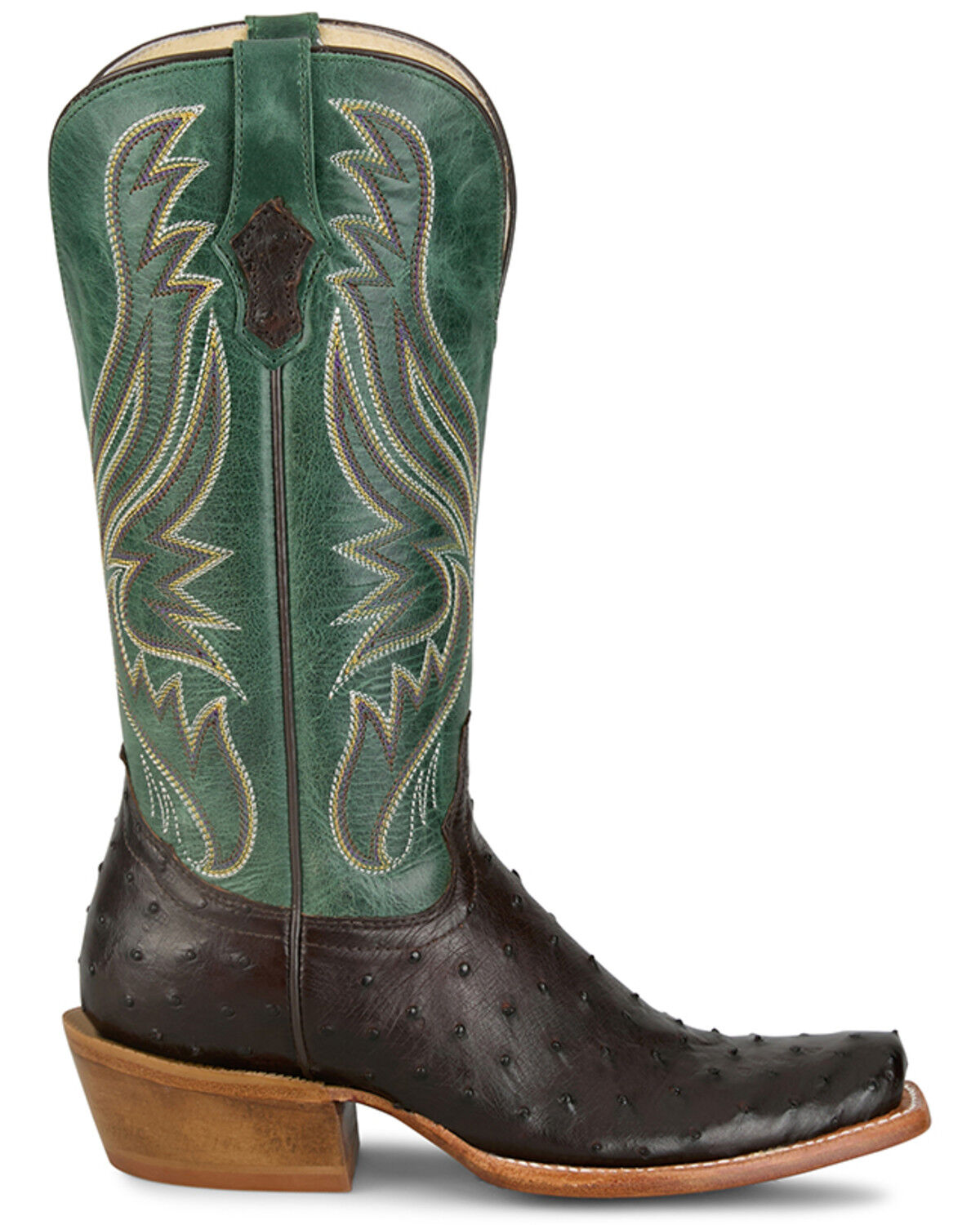 Image #2 - Tony Lama Women's Zaire Exotic Full Quill Ostrich Western Boots - Square Toe, Chocolate, hi-res