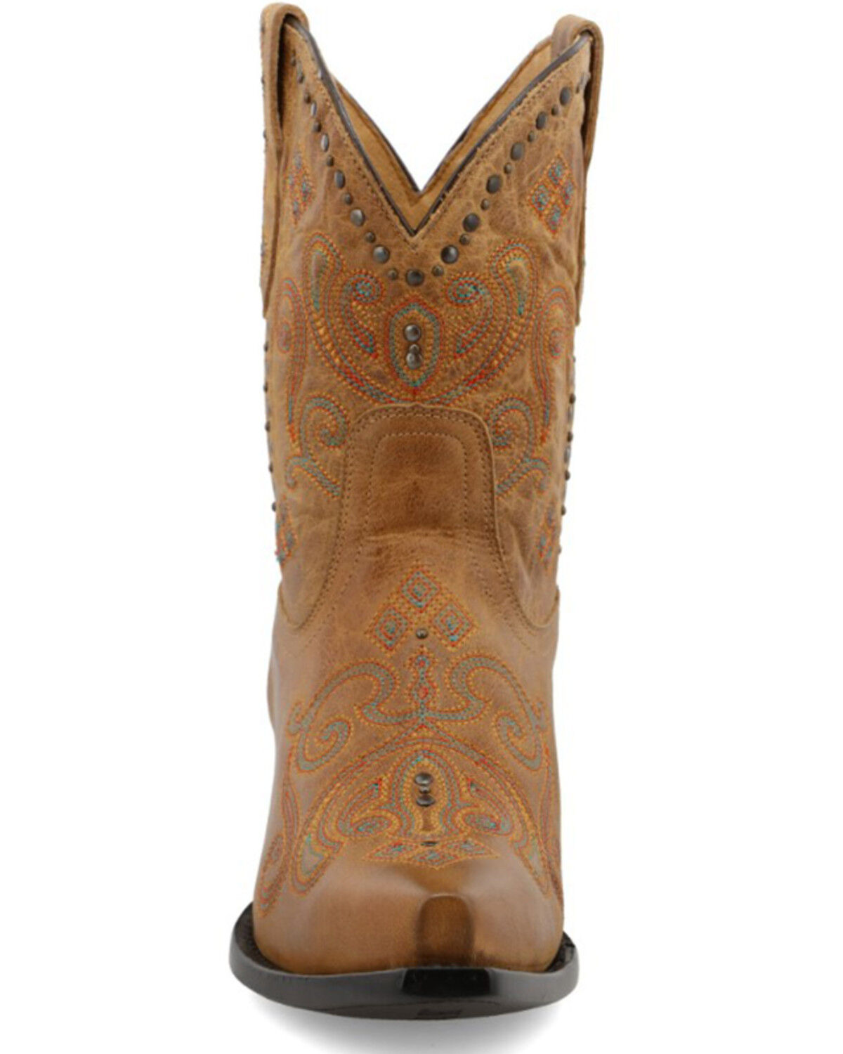 Image #4 - Black Star Women's CellSole Studded Leather Western Boots - Snip Toe, Brown, hi-res