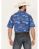 Ariat Men's VentTEK Outbound Fish Print Short Sleeve Button-Down Shirt - Tall, Blue, hi-res