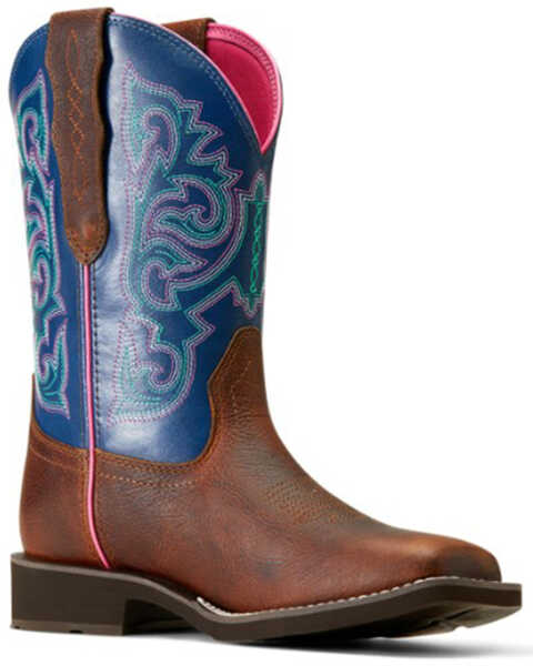 Ariat Women's Delilah StretchFit Western Boots - Broad Square Toe , Brown, hi-res