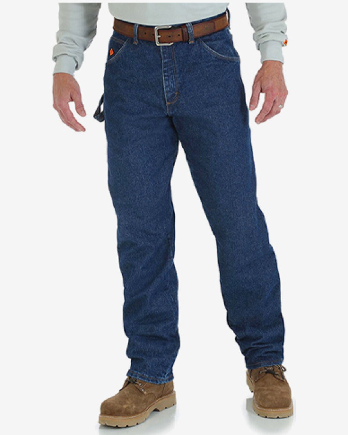 Wrangler Men's FR Medium Wash Denim Carpenter Jeans, Indigo, hi-res