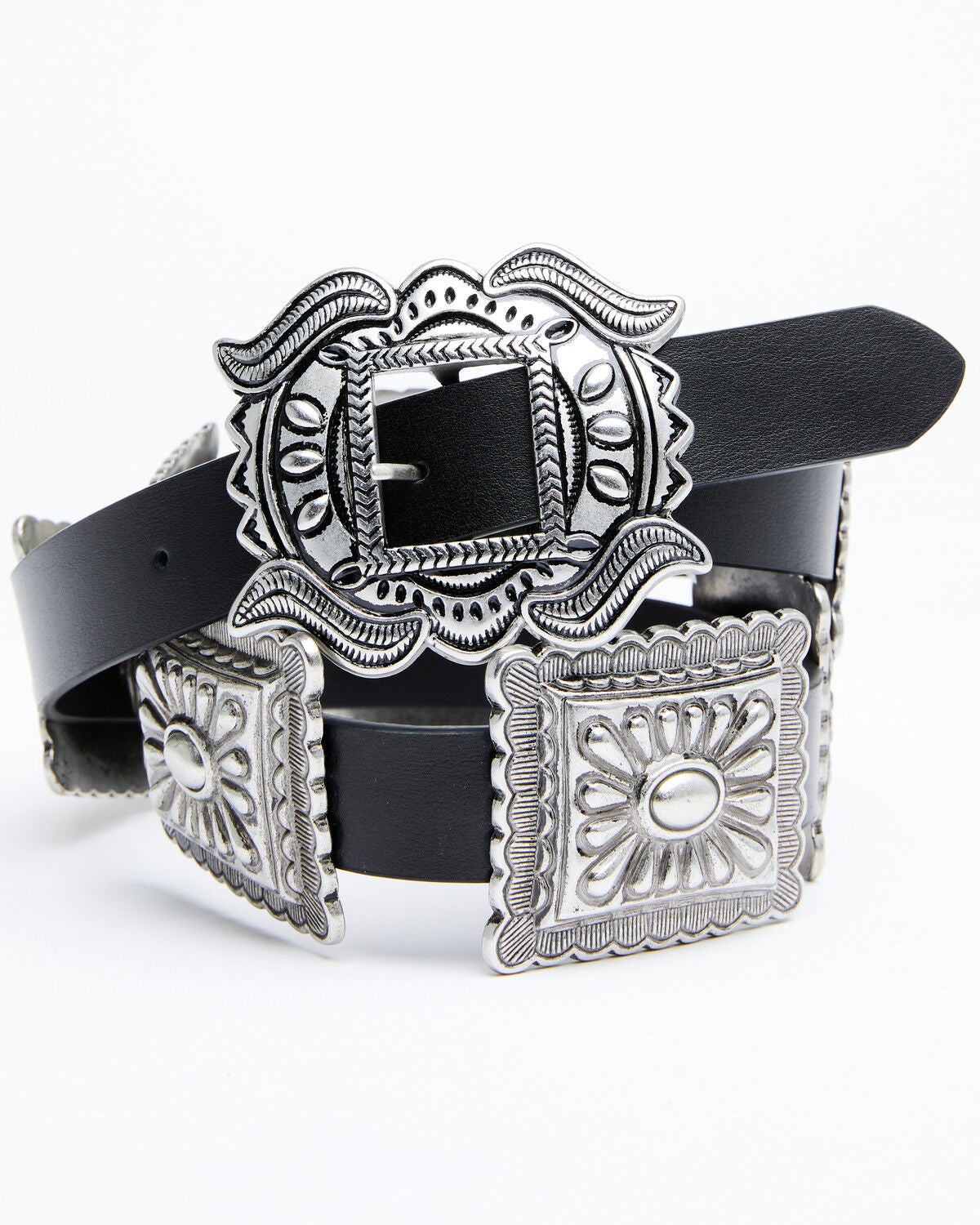 Image #4 - Shyanne Women's Concho Belt, Black, hi-res