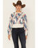 Image #1 - Ariat Women's Chimayo Southwestern Cropped Pullover, Ivory, hi-res