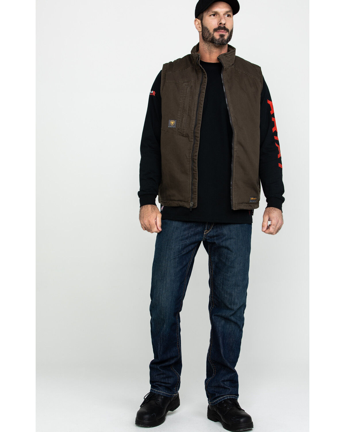 Image #6 - Ariat Men's Loden Rebar Washed Dura Canvas Insulated Work Vest - Big & Tall, Loden, hi-res
