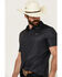 Image #2 - Panhandle Men's Geo Print Short Sleeve Stretch Polo Shirt, Charcoal, hi-res