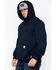 Image #3 - Carhartt Men's FR Hooded Pullover Solid Work Sweatshirt , Navy, hi-res