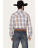 Resistol Men's Hardin Plaid Print Long Sleeve Button Down Western Shirt, Brown/blue, hi-res