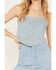 Image #2 - Understated Leather Women's Bluegrass Rhinestone Denim Crop Top, Blue, hi-res
