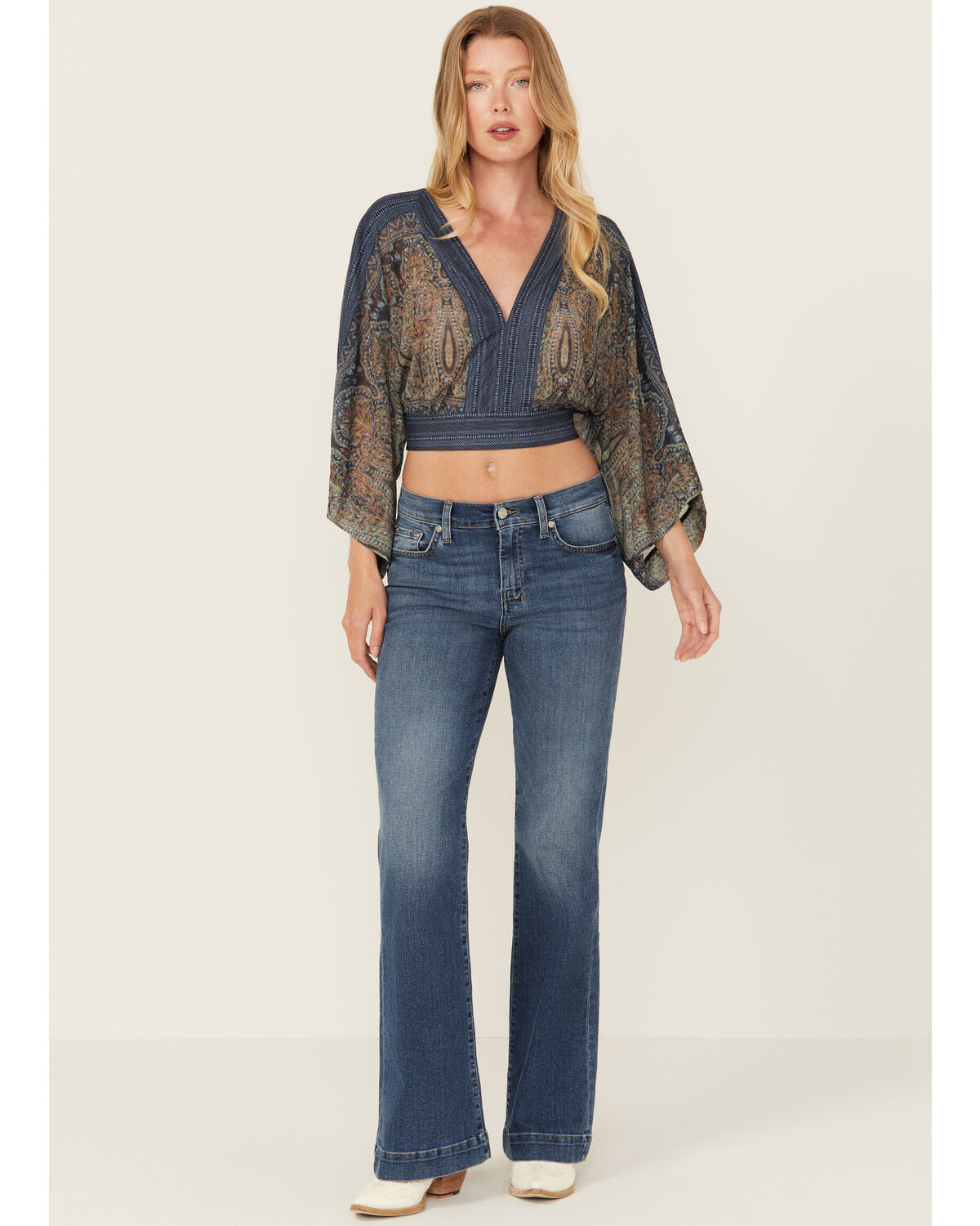 Image #3 - 7 For All Mankind Women's Dark Wash Mid Rise Marsh Tailorless Dojo Trouser Stretch Denim Jeans, Dark Wash, hi-res