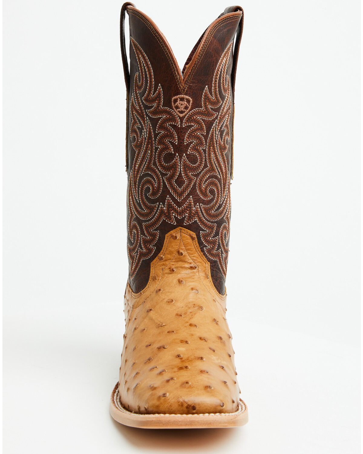 Image #4 - Ariat Men's Classic Cash Exotic Ostrich Western Boots - Broad Square Toe, Tan, hi-res