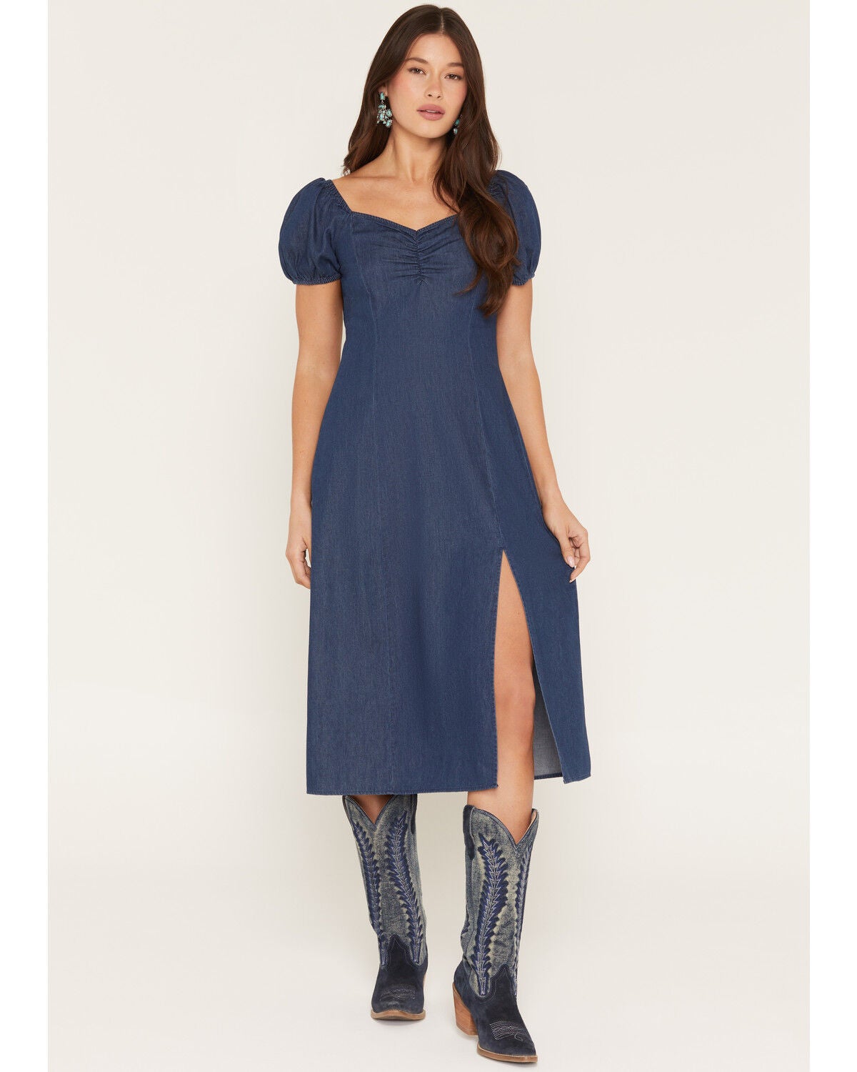 Idyllwind Women's Elizabeth Denim Midi Dress, Dark Wash, hi-res
