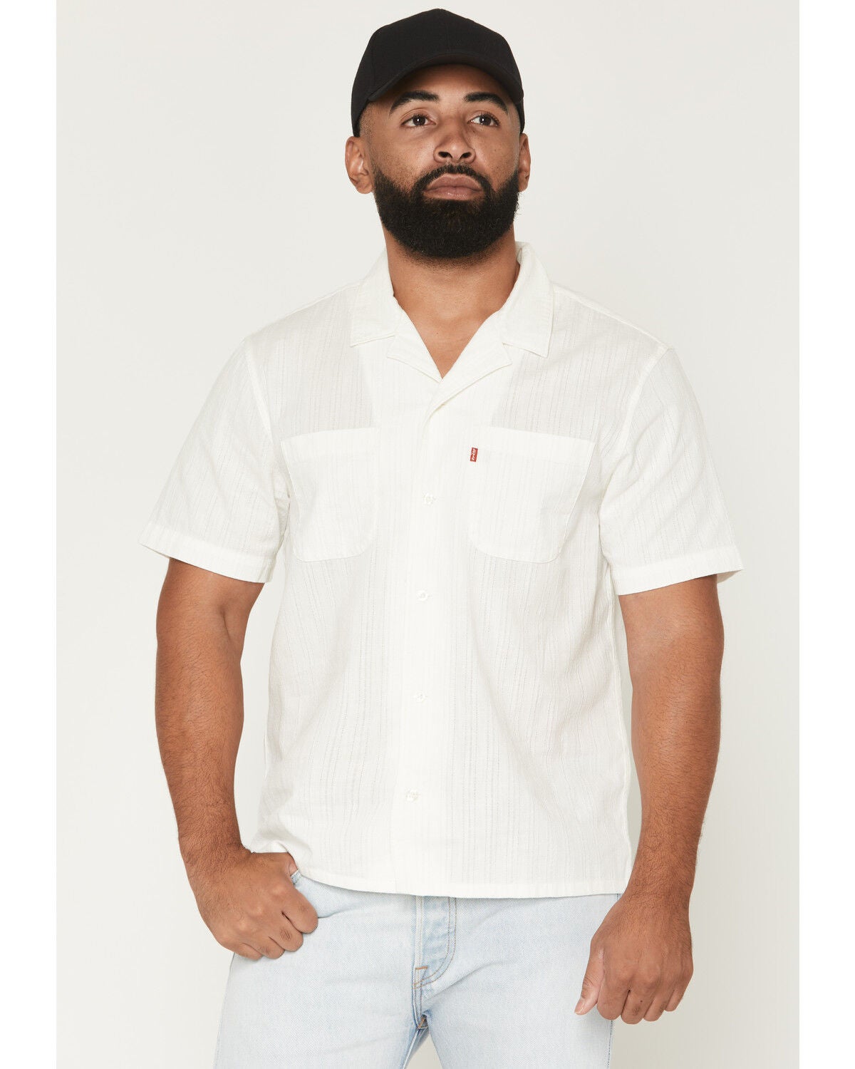 Image #1 - Levi's Men's Classic Camper Short Sleeve Button-Down Western Shirt, Off White, hi-res