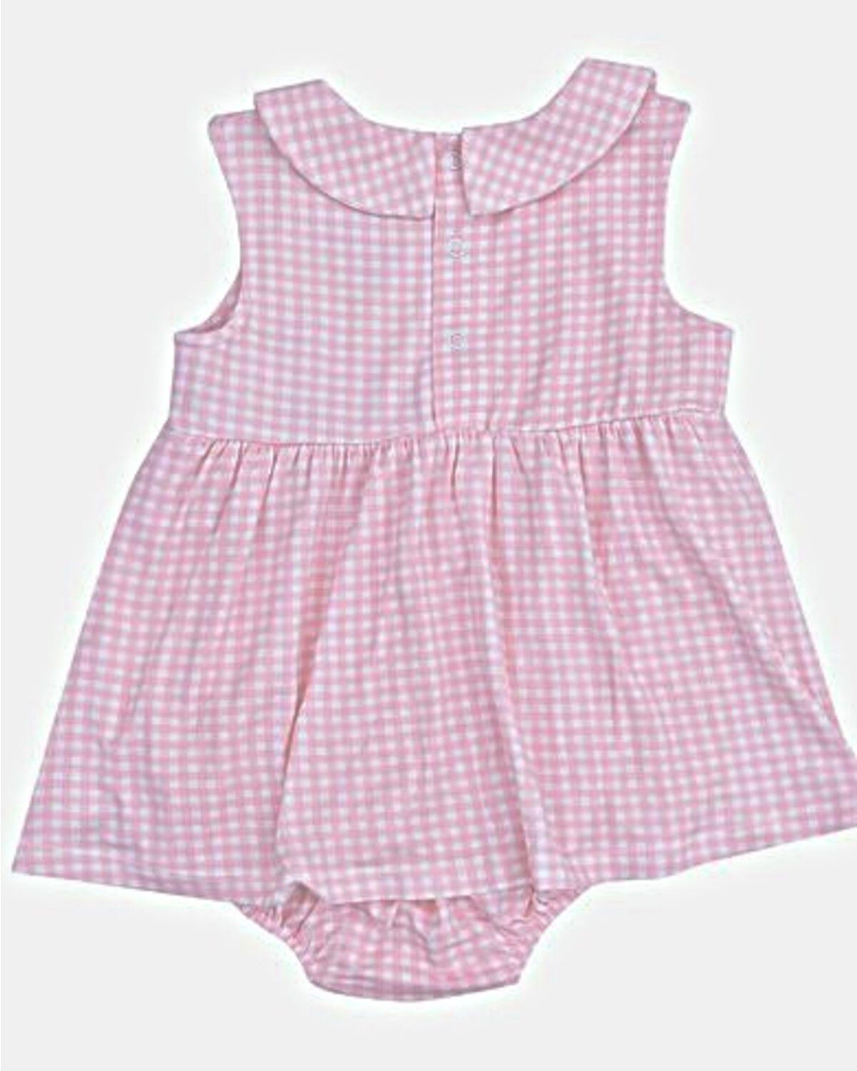 Image #2 - Angel Dear Infant Girls' Gingham Print Sleeveless Onesie with Skirt, Pink, hi-res