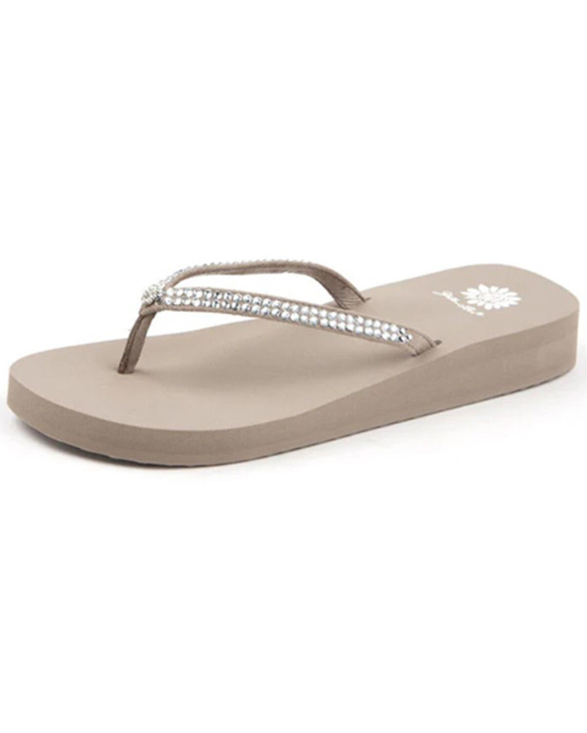 Image #1 - Yellow Box Women's Jello Rhinestone Sandals, Taupe, hi-res