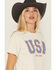 Image #2 - Youth in Revolt Women's USA EST. 1776 Short Sleeve Graphic Tee, White, hi-res