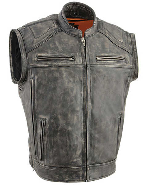 Image #2 - Milwaukee Leather Men's Distressed 2-in-1 Concealed Carry Leather Jacket - 3X, Brown, hi-res