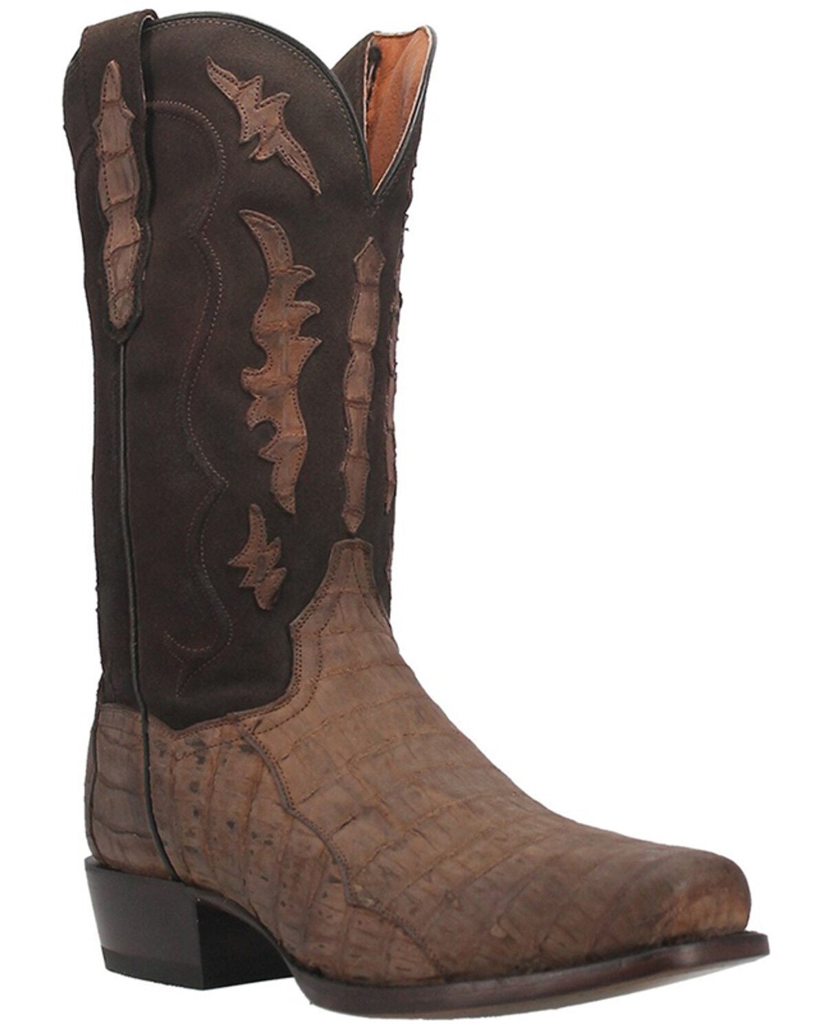 Dan Post Men's Stalker Exotic Caiman Western Boot - Square Toe, Taupe, hi-res