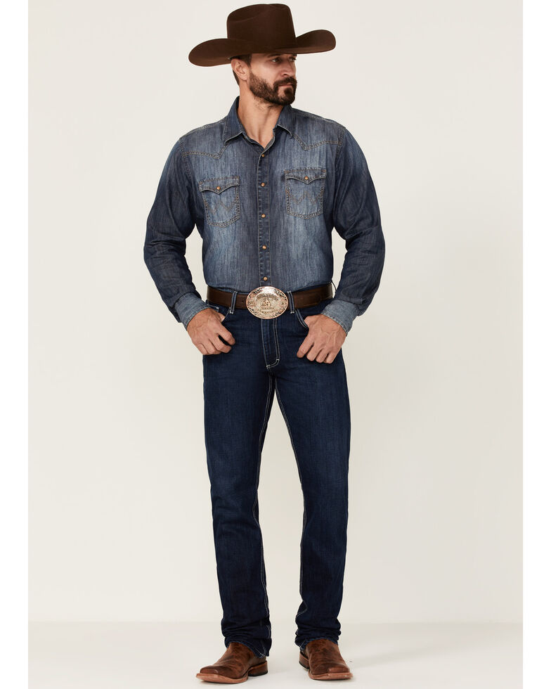 Kimes Ranch Men's Thomas Dark Wash Straight Bootcut Riding Jeans , Indigo, hi-res
