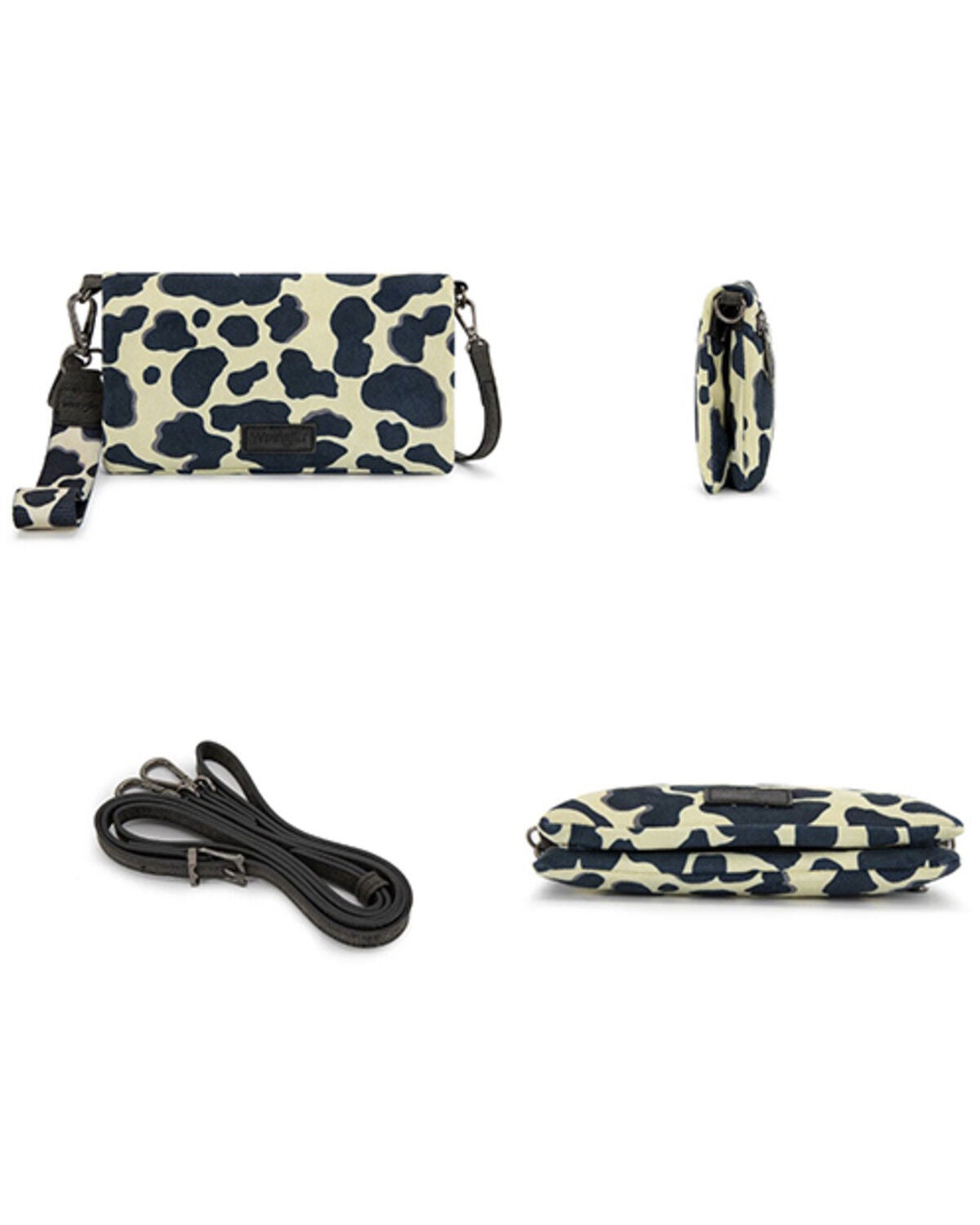 Image #2 - Wrangler Women's Cow Print Wristlet Crossbody, Black, hi-res