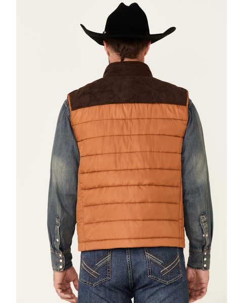 Image #4 - HOOey Men's Tan & Brown Packable Color-Block Zip-Front Puff Vest, , hi-res