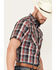 Image #2 - Rodeo Clothing Men's Plaid Print Short Sleeve Snap Western Shirt, Grey, hi-res