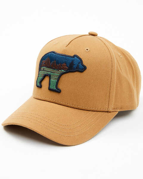 Brothers and Sons Men's Bear Scene Patch Ball Cap, Pecan, hi-res